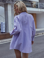 Gingham Print Drop Shoulder Blouse