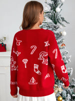 Christmas Pattern Drop Shoulder Sweater