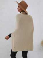 Turtleneck Cable Knit Poncho