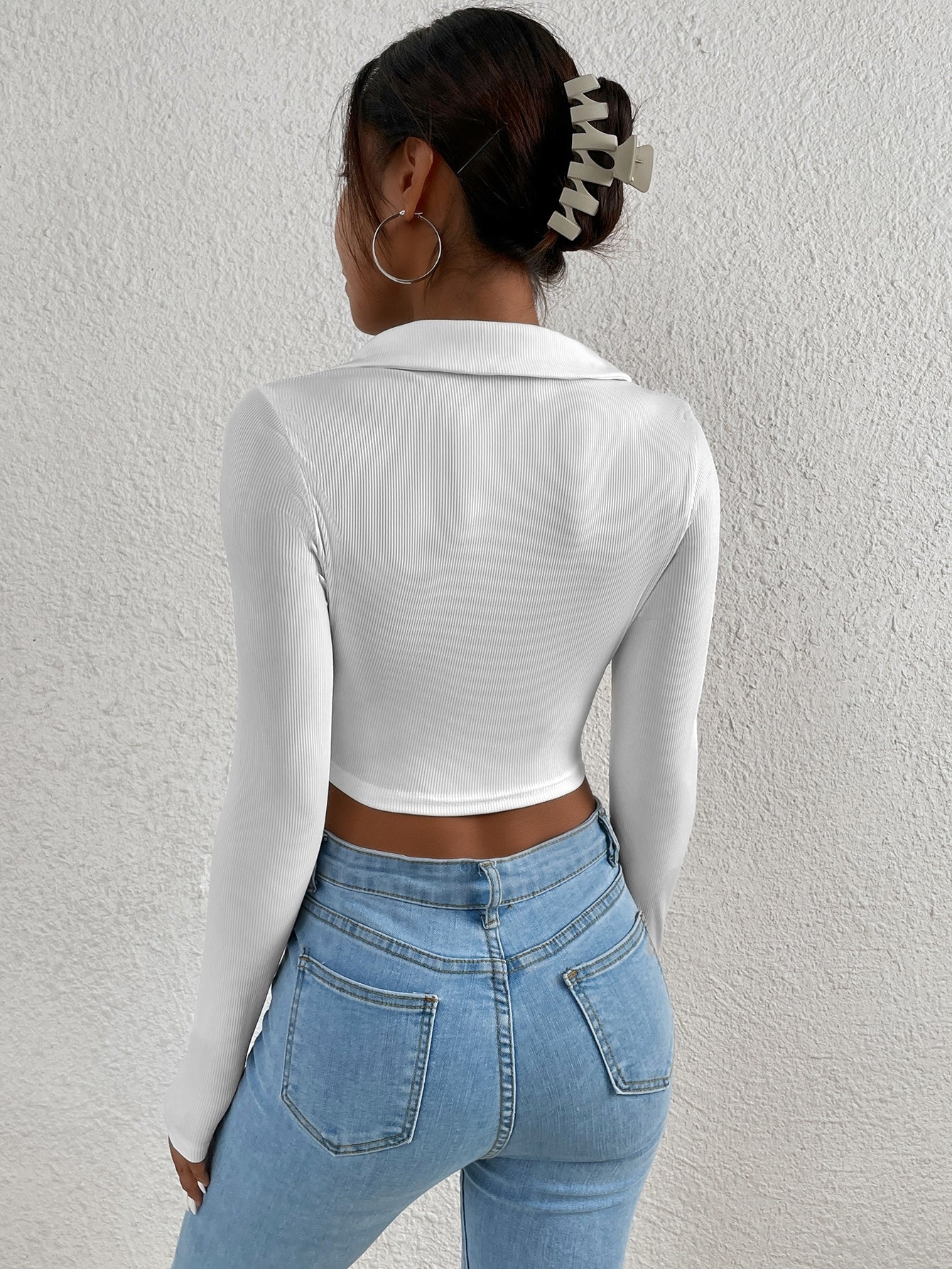 Ribbed Knit Crop Tee