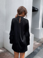 Cut Out Front Layer Sleeve Dress