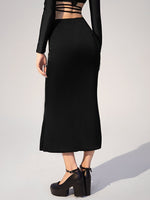 High Waist Satin Skirt