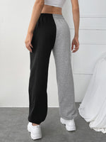 Letter Graphic Two Tone Sweatpants