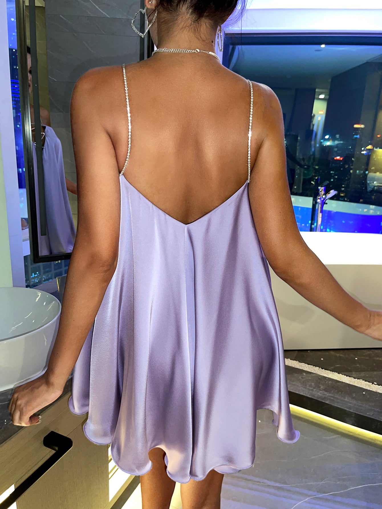 Rhinestone Strap Cami Dress