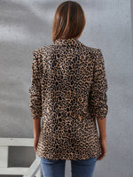 Leopard Print Shawl Collar Blazer