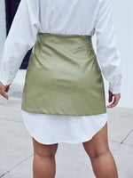 Plus High Waist Slit Skirt