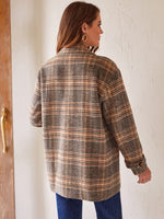 Plaid Double Breasted Overcoat