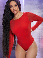 Rhinestone Chain Detail Backless Slim Fit Bodysuit