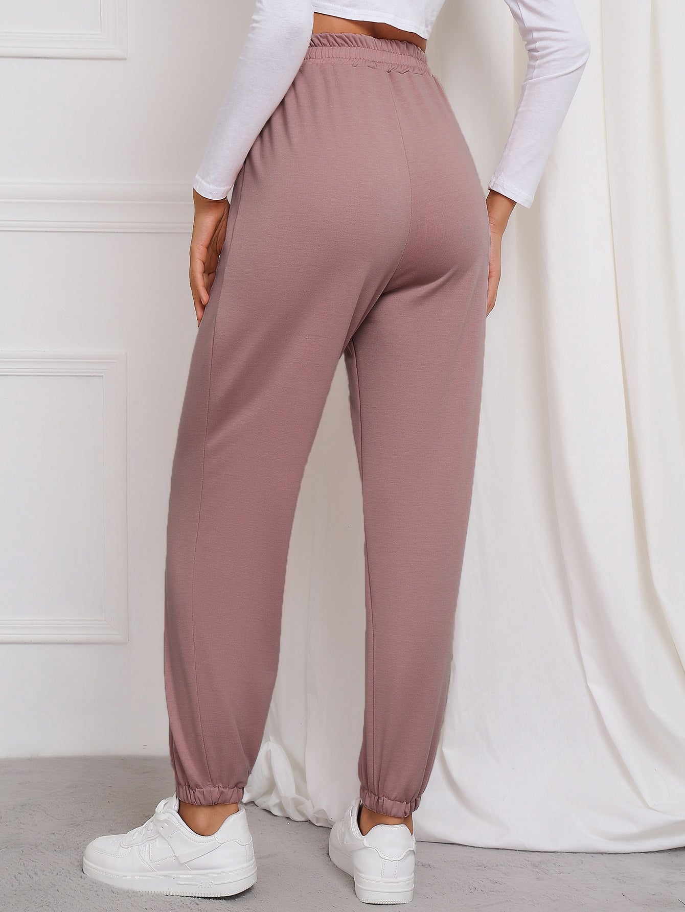 High Waist Knot Front Sweatpants