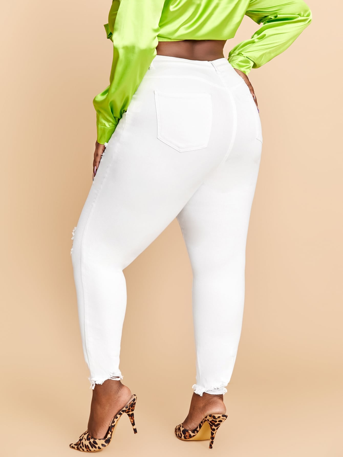 Plus High Stretch Ripped Skinny Jeans