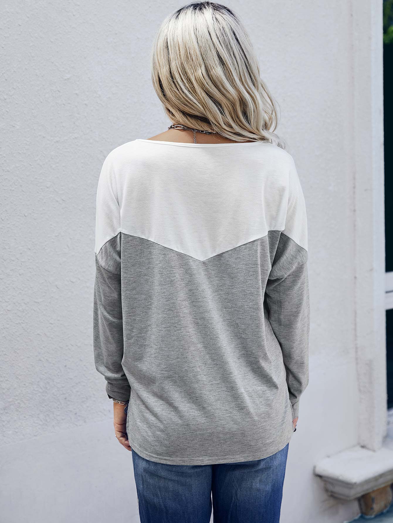 Color Block Drop Shoulder Tee