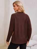 Argyle Pattern Raglan Sleeve Pocket Patched Cardigan