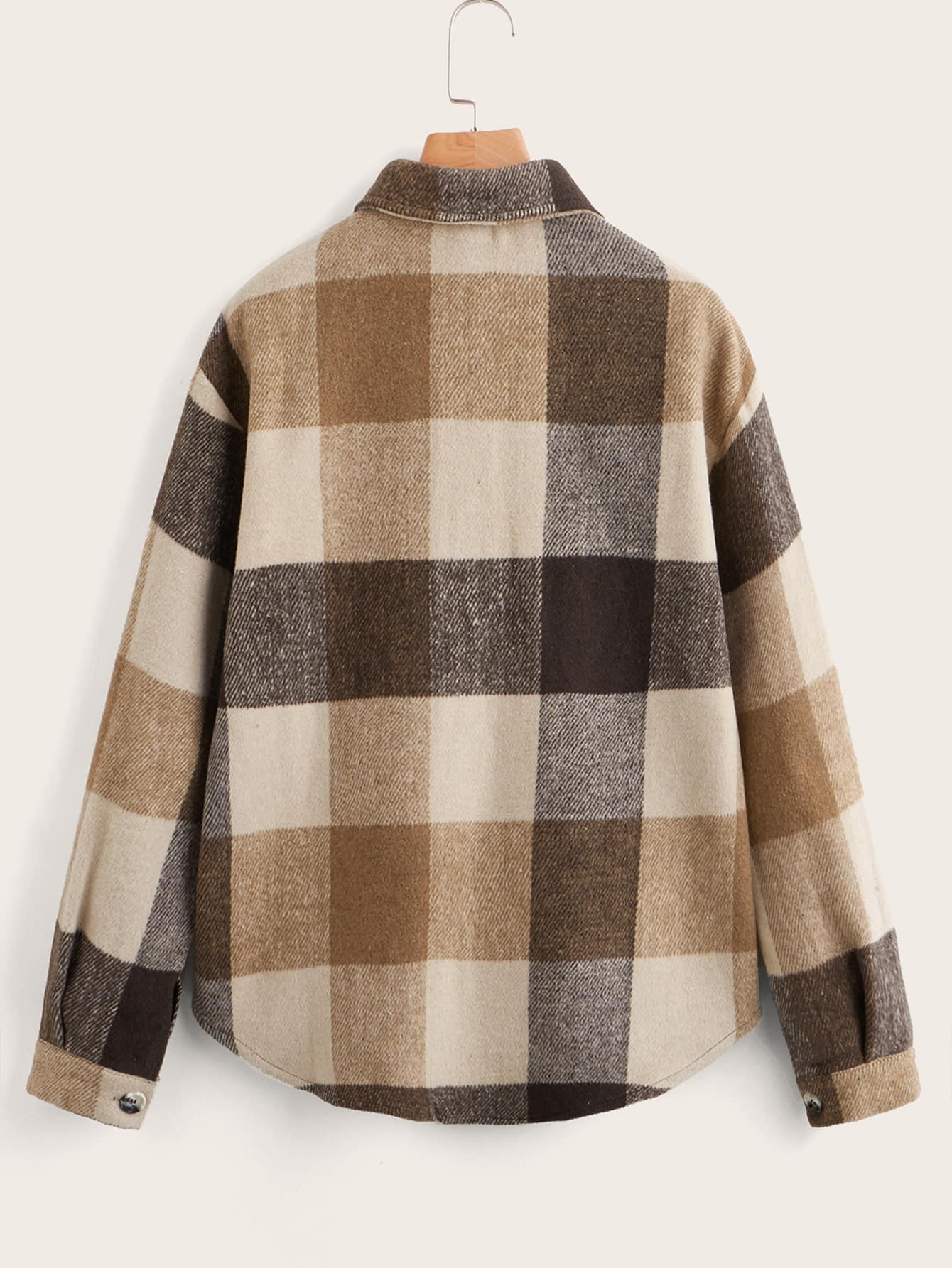 Buffalo Plaid Pocket Front Blouse