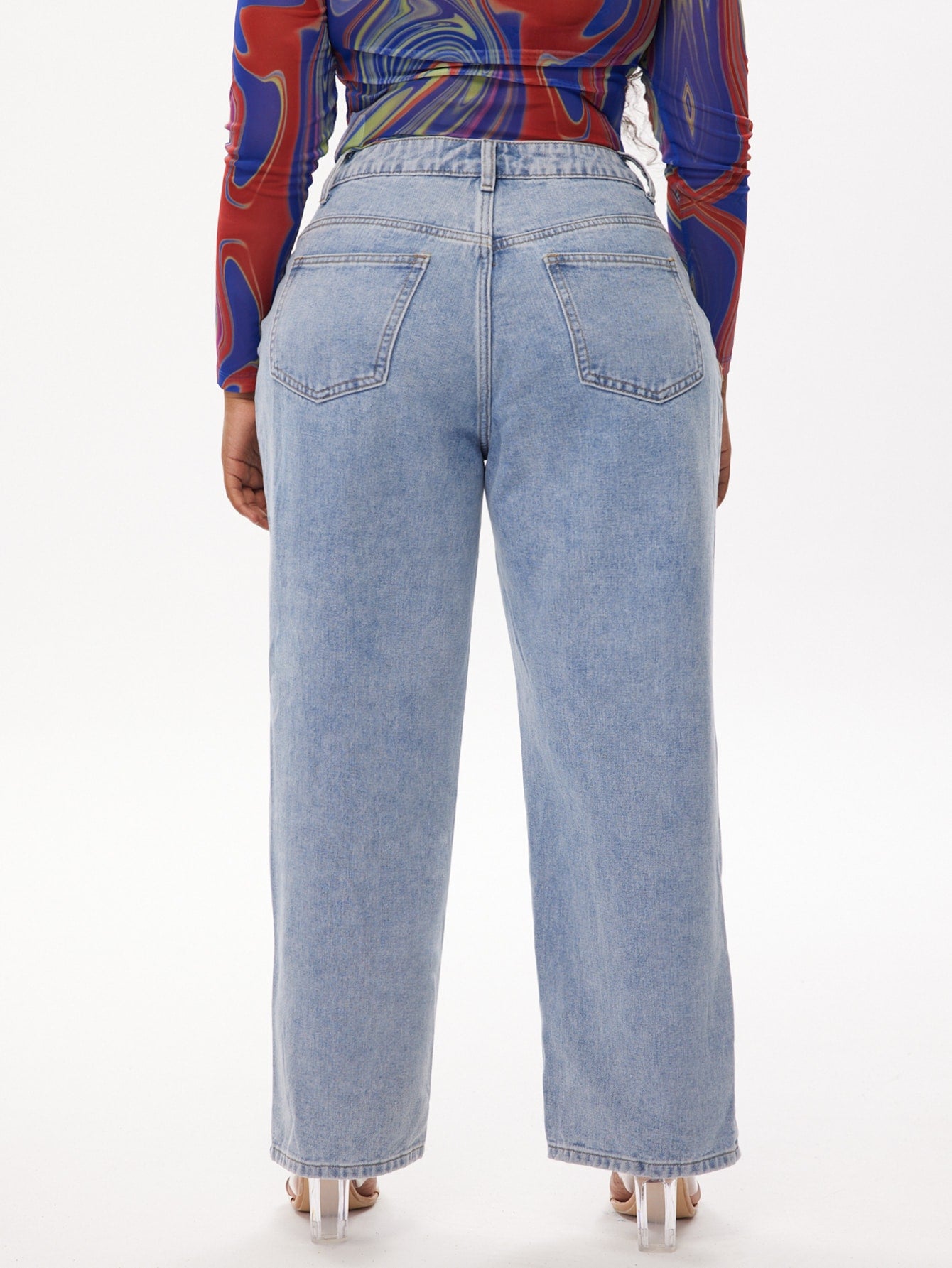 Plus Star Pattern Jeans
