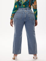 Plus Heart Print Straight Leg Jeans