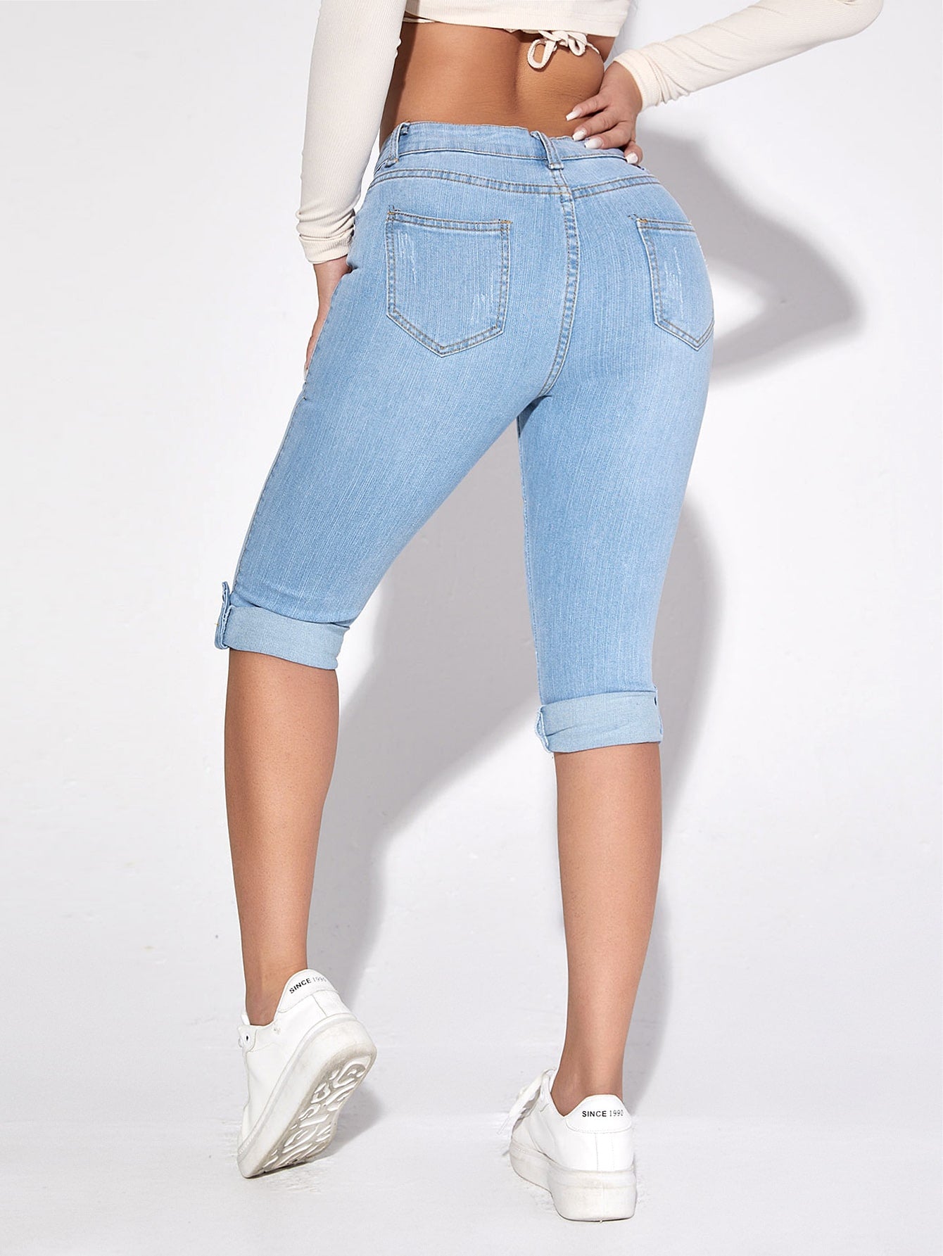 Roll Hem Skinny Jeans
