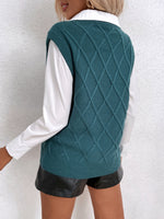 Argyle Knit Vest Cardigan Without Blouse