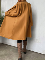 Lapel Neck Solid Overcoat
