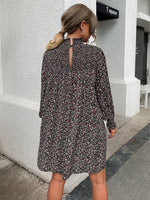 Ditsy Floral Print Shirred Dress