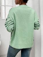 Marble Pattern Drop Shoulder Cardigan
