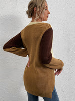 Cut And Sew High Low Split Hem Sweater