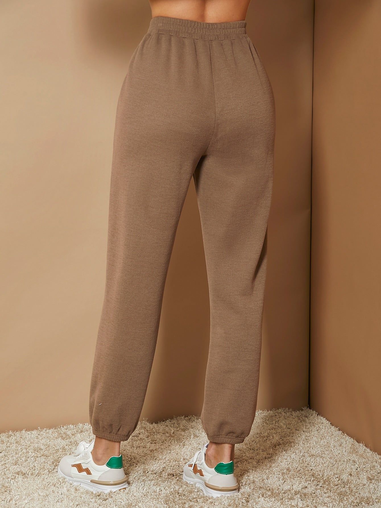 Elastic Waist Solid Sweatpants