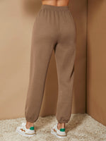 Elastic Waist Solid Sweatpants