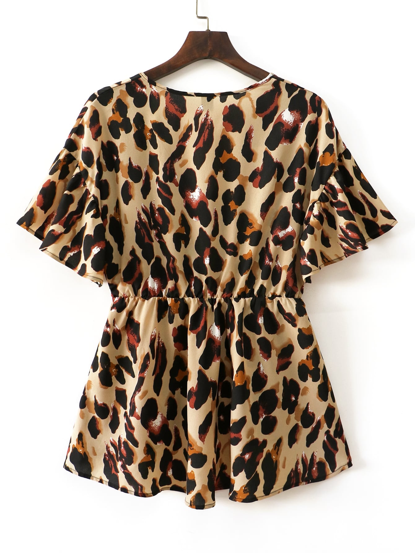 Plus Allover Print High Low Peplum Blouse