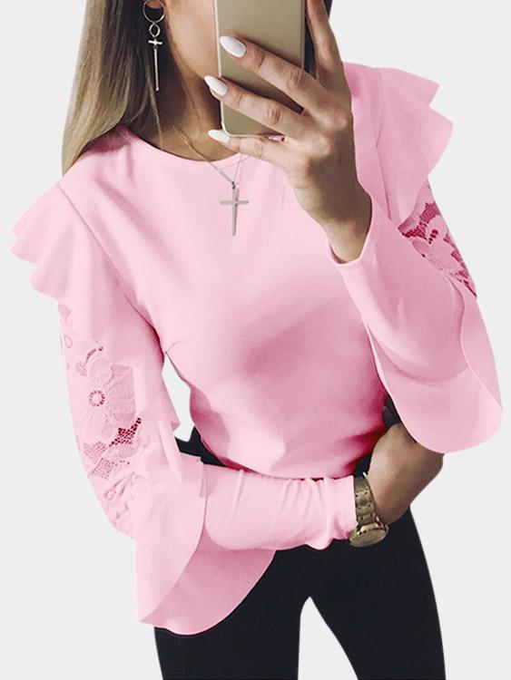 NEW FEELING Womens Pink T-Shirts
