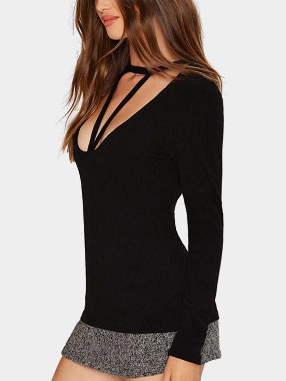 NEW FEELING Womens Black T-Shirts