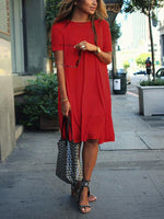 OEM Ladies Red Shirt Dresses