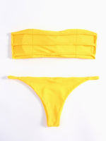 NEW FEELING Womens Yellow Bikinis