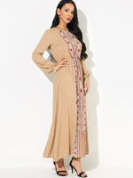 Wholesale Long Sleeve Floral Print Maxi Dresses