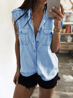 OEM Ladies Blue Blouses