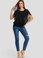NEW FEELING Womens Black T-Shirts