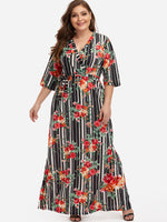 OEM ODM Womens Striped Plus Size Dresses