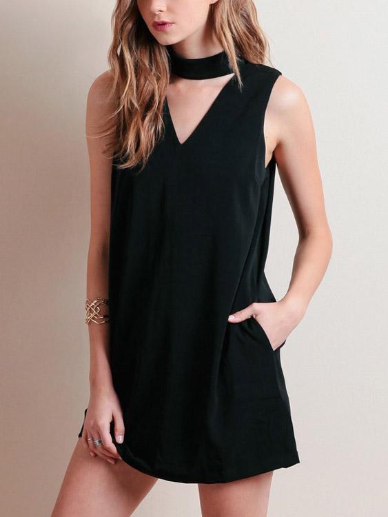 OEM Ladies Black Mini Dresses