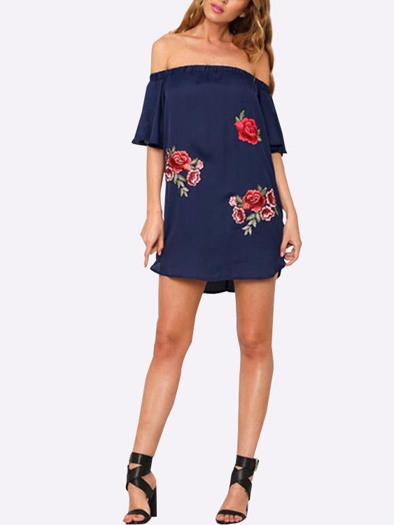 Custom Ladies Off The Shoulder Mini Dress