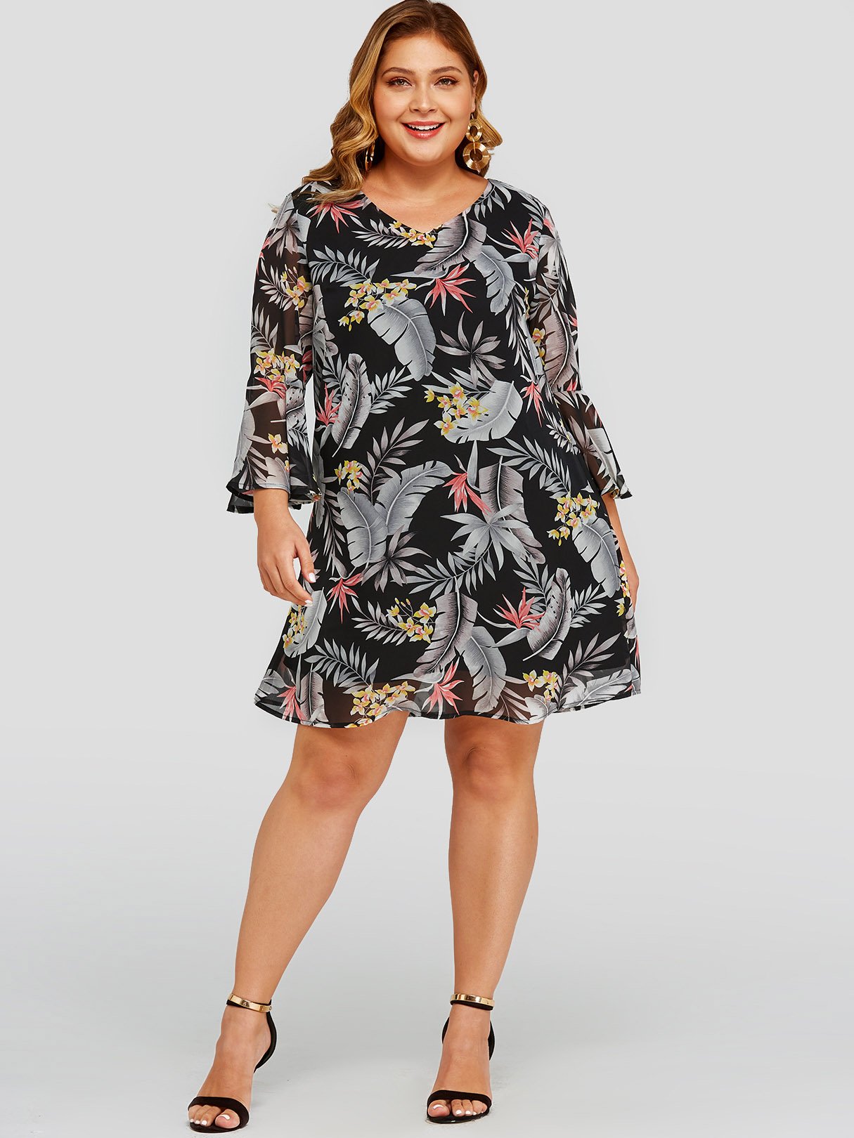 NEW FEELING Womens Black Plus Size Dresses