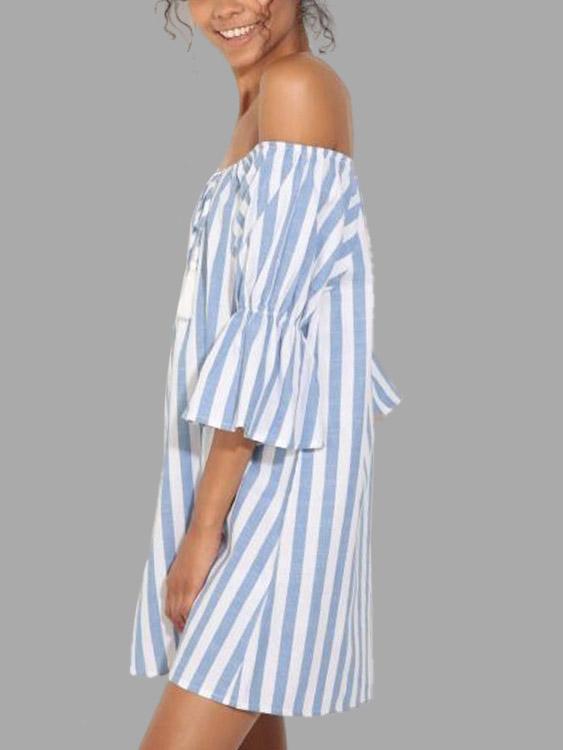 NEW FEELING Womens Striped Mini Dresses
