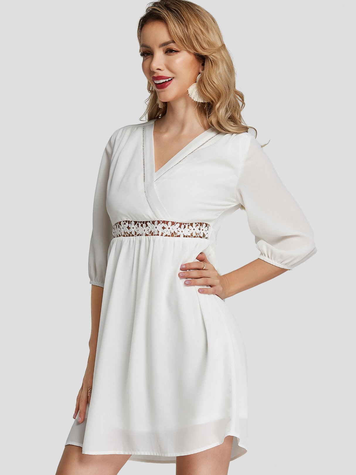 OEM Ladies White Mini Dresses