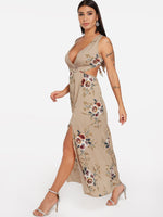 OEM Ladies Khaki Maxi Dresses