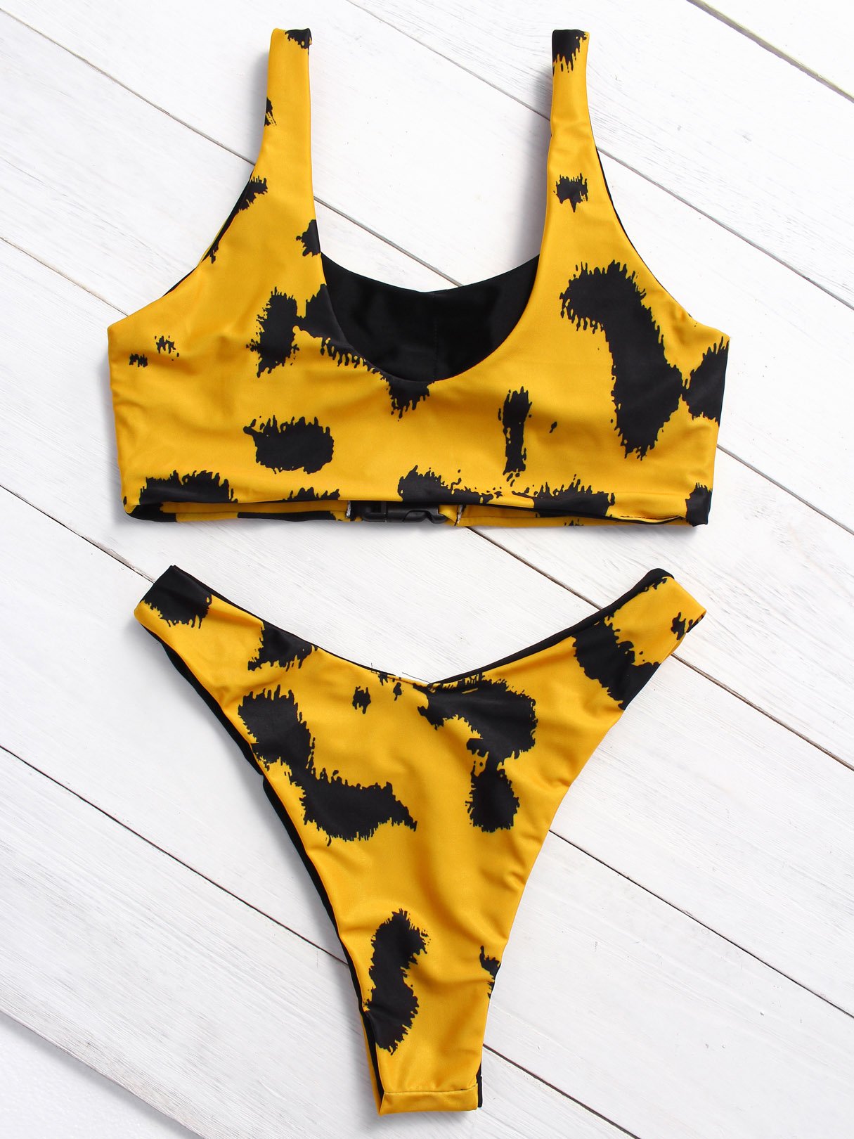 NEW FEELING Womens Yellow Bikinis