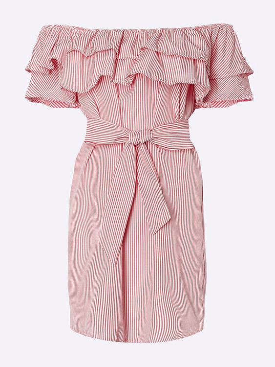 OEM Ladies Pink Off The Shoulder Dresses