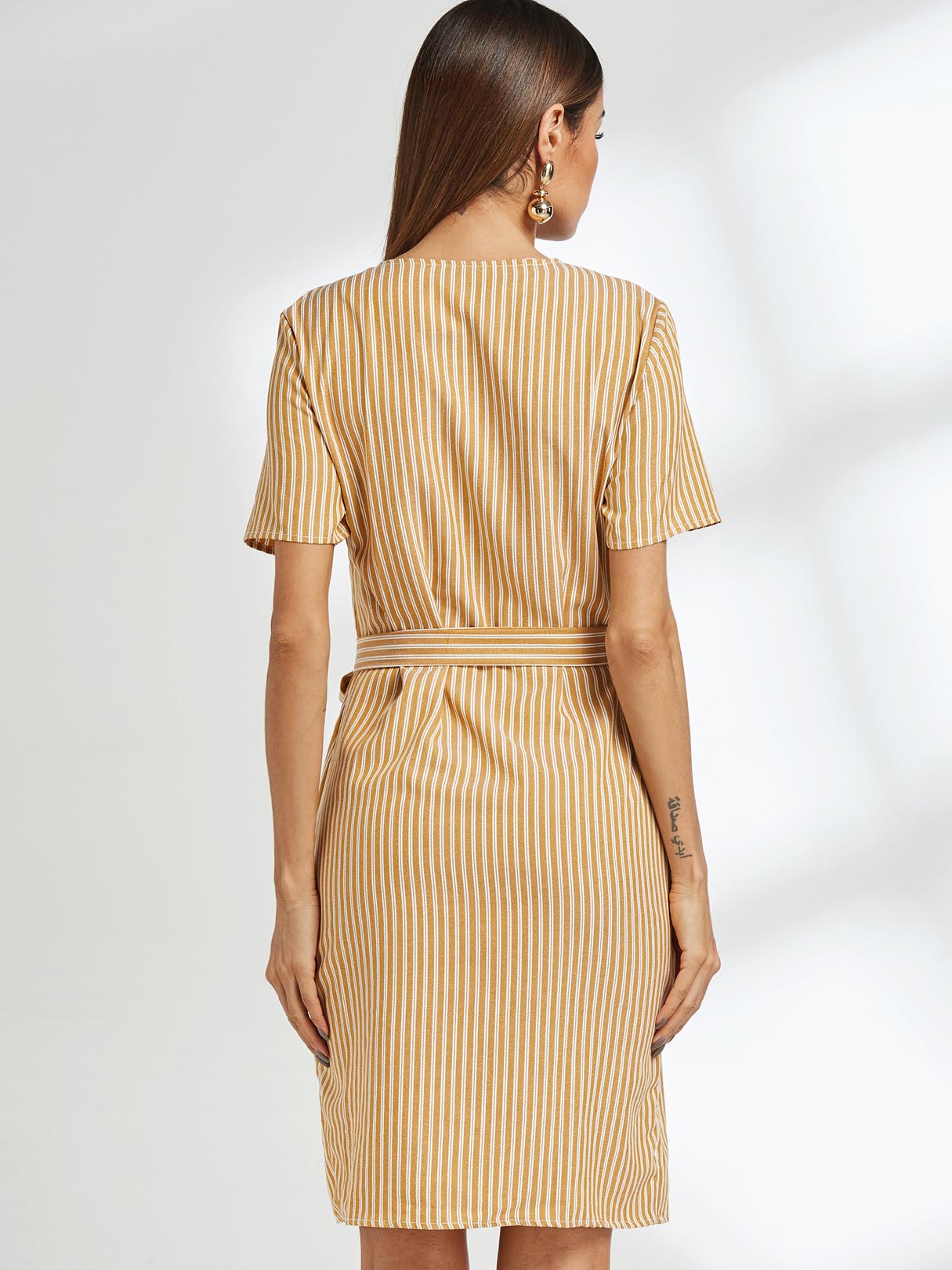 NEW FEELING Womens Yellow Casual Dresses