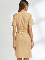 NEW FEELING Womens Yellow Casual Dresses