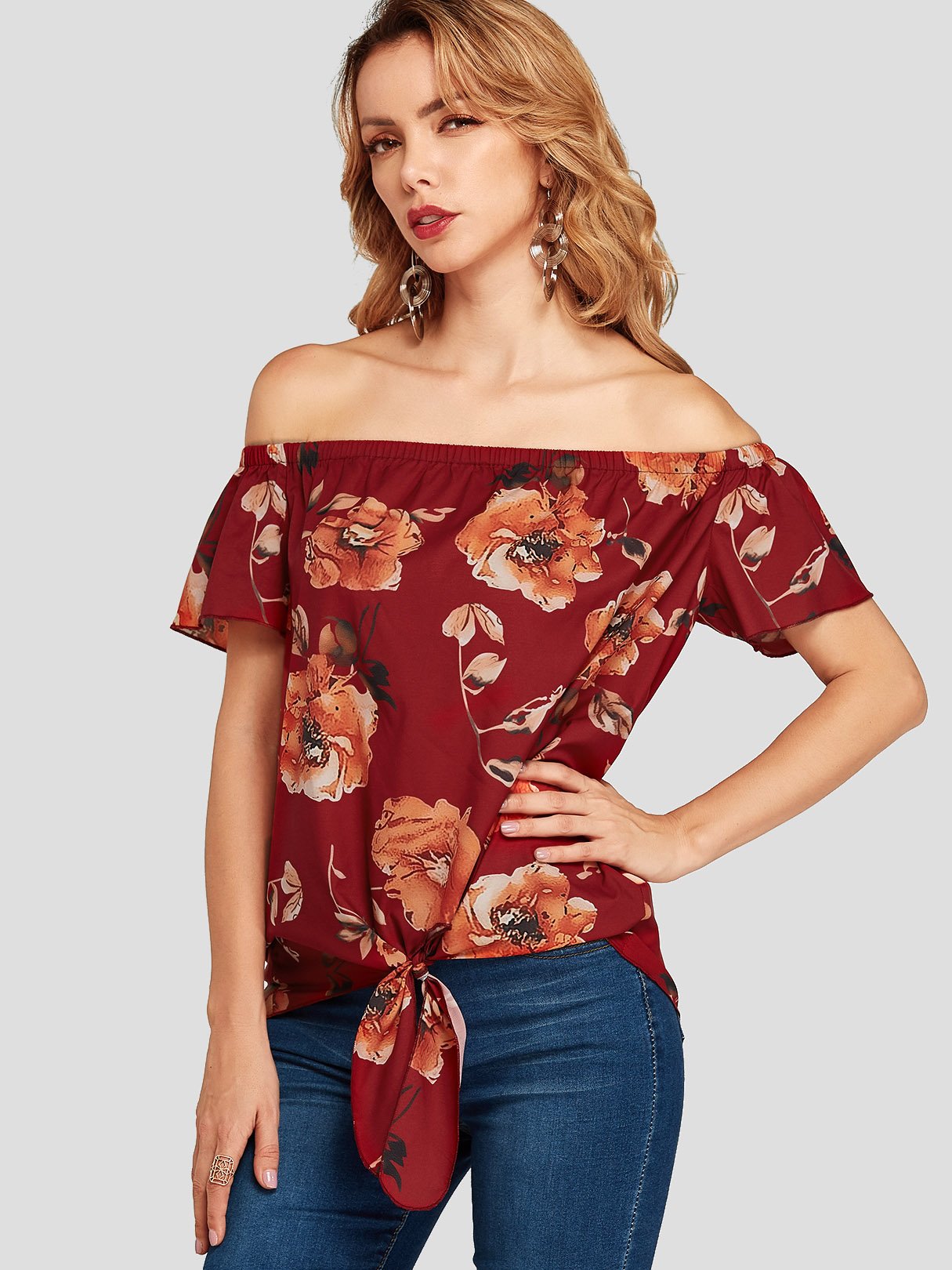 OEM Ladies Red Blouses