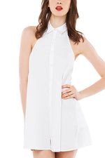 NEW FEELING Womens White Shirt Dresses