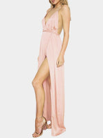 OEM ODM Ladies Pink V-Neck Dresses