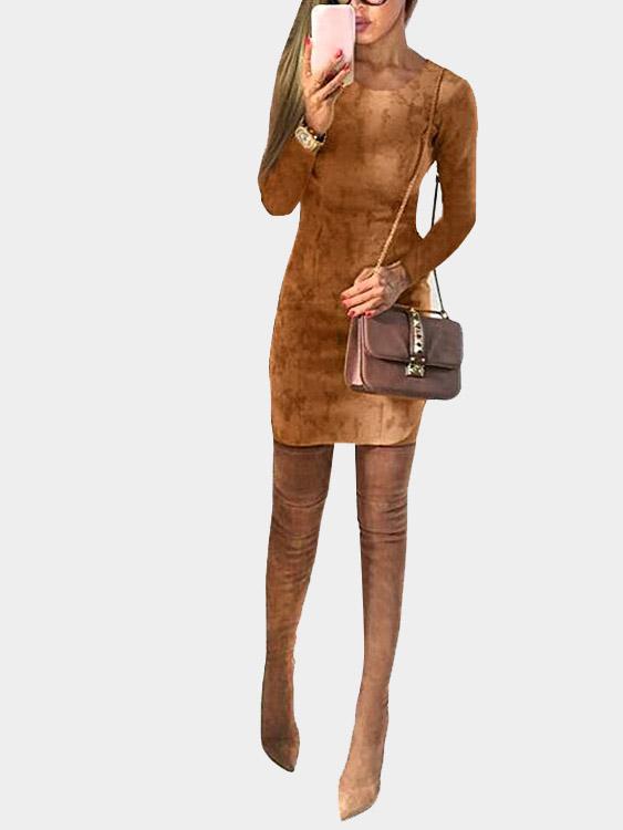 NEW FEELING Womens Khaki Mini Dresses